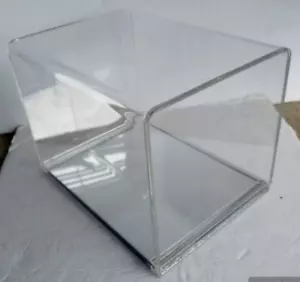 Acrylic Display Case Rectangle Box 7.25" X 5.5" X 5.5" W/Slide Mirror Base 2 Pcs - Picture 1 of 14
