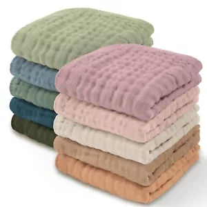 Muslin Baby Washcloths 10 Pack - Soft 6-Layer Cotton Wash Cloths for Sensitive - Picture 1 of 6