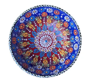 Decorative Turkish Ceramic Bowl Handcrafted Housewarming Gift, 6 Inch bowl& - Picture 1 of 2