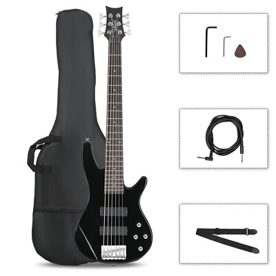 🎄HOLIDAY SALE!🎄6 String ACTIVE PICKUPS I Style Electric Bass Guitar +Gig Bag! - Image 1 of 4