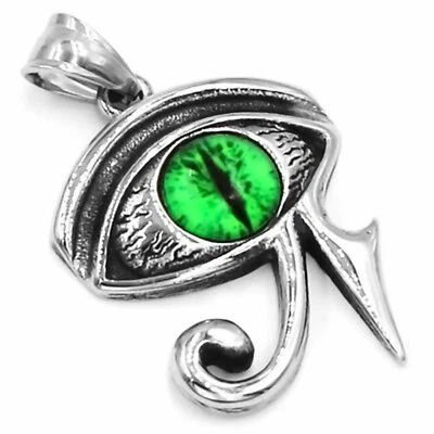 Egyptian Eye of Ra Necklace Stainless Steel Wadjet Sekhmet Protection Pendant - Image 1 of 4