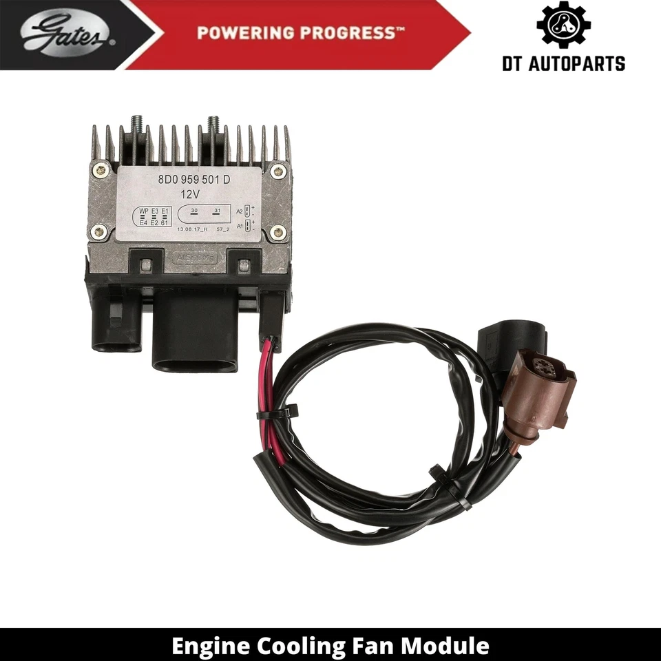 For 1998-2001 Audi A4 Quattro Engine Cooling Fan Module Gates 1999 2000 - Image 1 of 4
