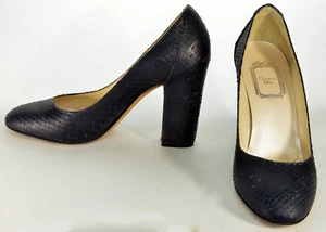 CHRISTIAN DIOR MIDNIGHT NAVY SNAKE SKIN HIGH HEEL SHOES SIZE 36 - Picture 1 of 6
