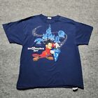 DISNEY PARKS T-Shirt Men's XL Blue Mickey Mouse Fantasia Short Sleeve Cotton