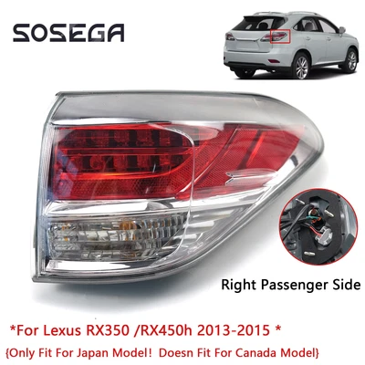 Luz trasera exterior lateral derecha lente y carcasa con bombilla para Lexus RX350 RX450h 2013-15 Foto 1 de 4