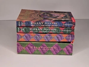 Harry Potter 1-4 J. K. Rowling Paperback Sorcerer's Chamber Azkaban Goblet - Imagen 1 de 14