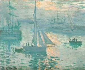 Sunrise (Marine) by Claude Monet Giclee Museum Size Repro on Canvas - Picture 1 of 1