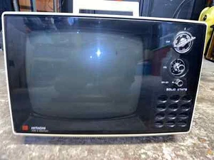 Vintage 1972 Hitachi White CRT TV P-32-311 Working - Picture 1 of 12