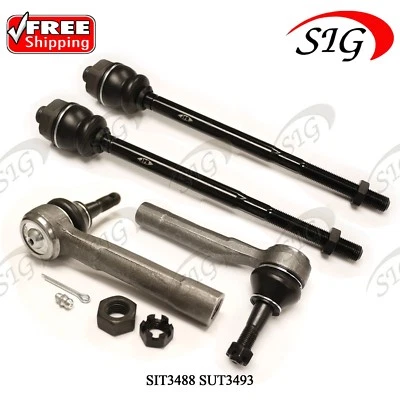 For GMC Yukon & XL1500 & XL2500 2000 - 2006 Front Inner & Outer Tie Rods 4PC Kit - Image 1 of 4