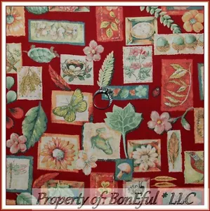 BonEful Fabric Cotton Quilt Butterfly Bee Bird Egg Nest Fall Leaf Flower 1 SCRAP - Picture 1 of 7