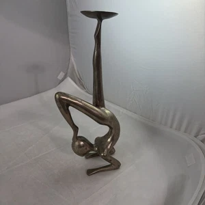 Ballerina portacandele donna metallo astratto art deco vintage 13,5" - Foto 1 di 10