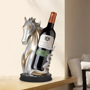 Horse Shape Wine Rack Resin Animal Statue Wine Bottle Holder Wine Bottle Holder - Picture 1 of 8