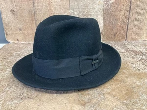 Mallory by STETSON Fedora Hut Gr. 7 1/8 reine Wolle schwarz - Bild 1 von 13
