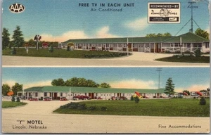 c1950s LINCOLN, Nebraska Postcard "Y MOTEL" Highway 30 Roadside / National LINEN - Picture 1 of 2