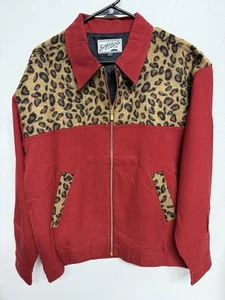 Bogey Boys Animal Spot Cheetah Zip Jacket in Cheetah/Red Size Large - Picture 1 of 10