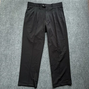 Smitty Official Referee Black Pleated Pants Polyester Spandex Men’s Size 38x30 - Picture 1 of 13