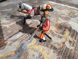Papo Spanish Conquistador Figur mit einem Hellebarde Hecht plus Pferd - Bild 1 von 5