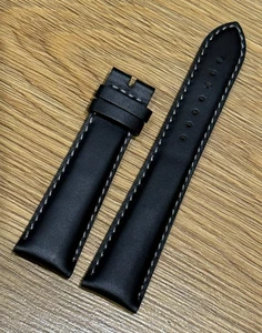 Genuine Original OEM Tissot V8 Black Leather Strap 22mm 18mm 22/18 T600029293 XL - Picture 1 of 7
