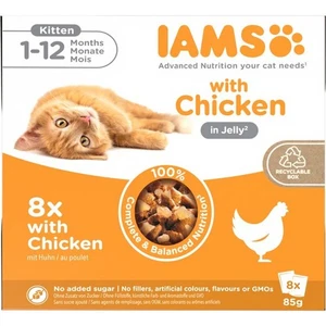 Iams Kitten Wet Food Pouches in Jelly 8 x 85G-Complete Balanced Nutrition - Picture 1 of 1