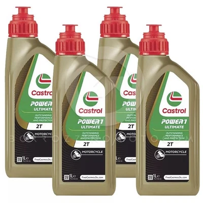 4L OLIO MISCELA MOTORE MOTO CASTROL POWER 1 RACING 2 TEMPI 100% SINTETICO EX TTS