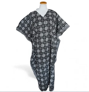 Nuevo con etiquetas Maxi Vestido Mujer Belleza Batik Bloque Mano Hippie Caftán Caftán Talla 3X 4X - Imagen 1 de 1