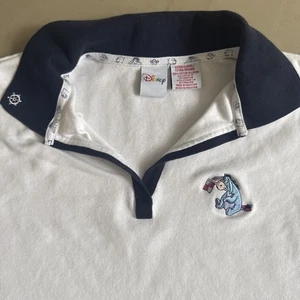 vintage 90s 00s Y2K Disney Winnie The Pooh Eeyore T-Polo Shirt Sz XL Nautical - Picture 1 of 6