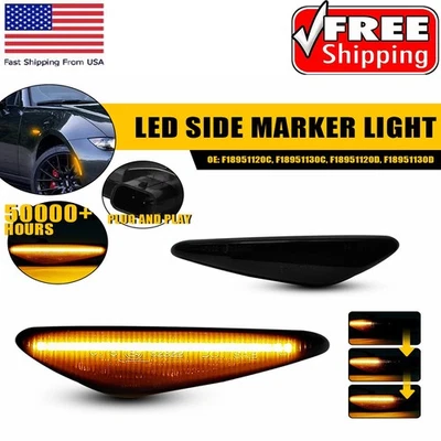 Conjunto de lámpara marcadora lateral ámbar lente ahumada delantera para Mazda MX-5 Miata 2016-2022 Foto 1 de 4