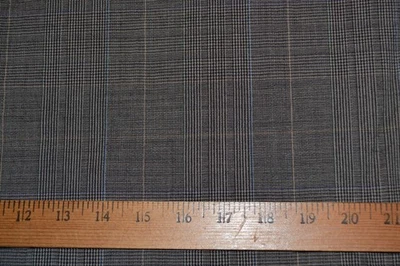 Wool blend fabric, plaid, gray & black, 61" x 5.1 yards, has flaw - Image 1 of 4