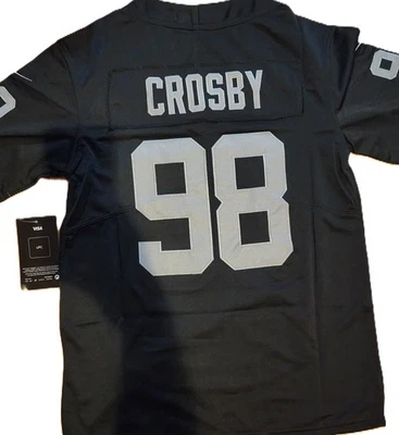 Adulto Talla Las Vegas Raiders 98 Maxx Crosby S-3XL Cosido Personalizado Nuevo Con Etiquetas Foto 1 de 2