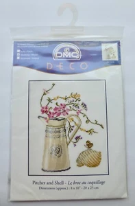 DMC DECO Cross Stitch Kit  'Pitcher and Shell' BK1048 8" x 10" Floral SEALED - Picture 1 of 3