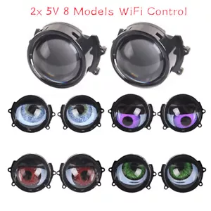 2x 5V LED Devil Demon Eyes Light Evil Eye WiFi Control Headlight Projector Lamp - Picture 1 of 9