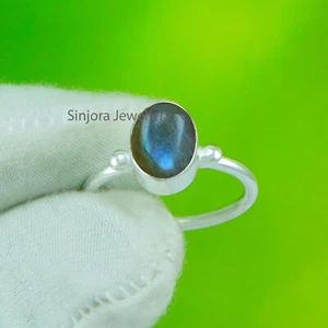 Labradorite Gemstone 925 sterling silver handmade Gift Ring US size 5 to 10 - Picture 1 of 4