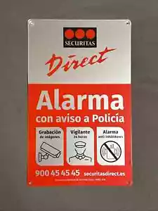 Placa Disuasorias de Alarma Securitas Direct Original Tamaño A5 2024 - Imagen 1 de 1
