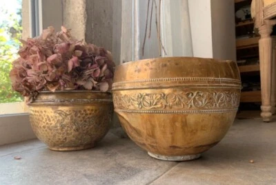 Lot De Deux Cache Pot Laiton - Photo 1/4