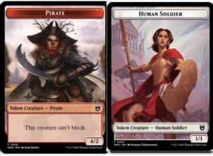 4x Pirate - Human Soldier Double-Sided Token - NM Commander: WOE - Picture 1 of 1