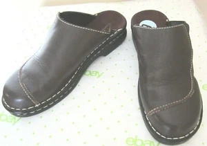 Sandalias sin cordones CLARKS de cuero marrón con punta cerrada para mujer talla 6M - Imagen 1 de 10