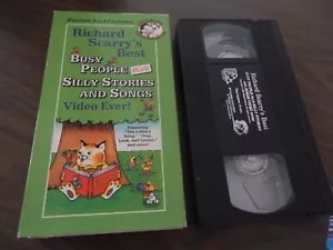 RICHARD SCARRY BEST BUSY PEOPLE SILLY STORIES SONGS VHS SCARRY’S KIDS MUSIC CART - Picture 1 of 2