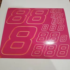 Plum w yellow/white #8 Racing Numbers Vinyl Decal Sheet -Nascar-GMC - Picture 1 of 12