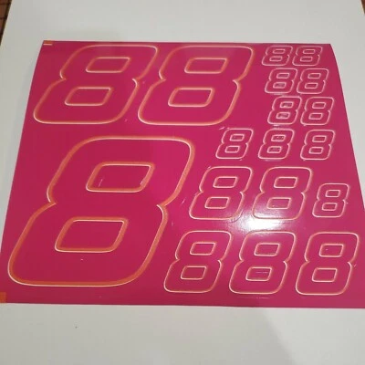 Plum w yellow/white #8 Racing Numbers Vinyl Decal Sheet -Nascar-GMC - Image 1 of 4