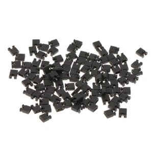 100 Pcs 2.54mm Standard Jumper Blocks Caps For Hard Drive DVD Motherboards - Afbeelding 1 van 6