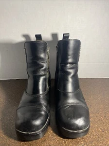 Stivali da motociclista Harley Davidson da donna taglia 6 1/2 neri in pelle con punta a cappuccio e zip 82016 - Foto 1 di 9