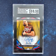 SGC 8.5 2020 WWE Topps Finest Roman Reigns Gold Auto Card Wrestling Autograph