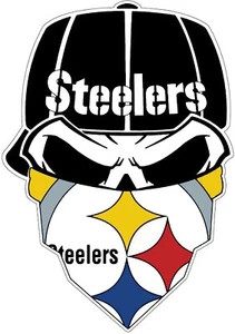 Pittsburgh Steelers Calavera Hierro En Transferencia Para Camiseta + Telas Claras y Oscuras #1 - Imagen 1 de 4