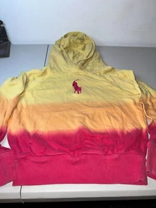 Polo Ralph Lauren Hoodie Women's Small Yellow Pink Tie Dye Long Sleeve Pony Logo - Picture 1 of 12