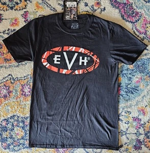 T-shirt uomo originale EVH Eddie Van Halen Wolfgang logo EVH nera PICCOLA (S) nuova con etichette - Foto 1 di 8