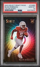 2023 Select Draft Picks Bijan Robinson RC Color Wheel Prizm SSP PSA 10
