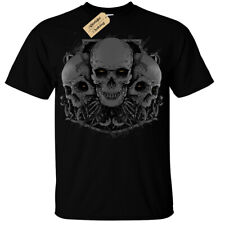 Mens Skull T-Shirt Demon gothic rock biker skull goth skeleton gift alternative