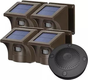 1/2 Mile Solar Driveway Alarm Sytem Wireless Long Range Outdoor (1 R - 4 S) - Picture 1 of 10