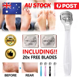 Foot File Pedicure Callus Rasp Hard Skin Shaver Remover Corn Cutter +20 Blades - Picture 1 of 9