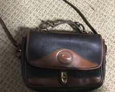 Vintage Dooney & Bourke AWL chocolate Brown Leather Satchel Handbag Clutch cross